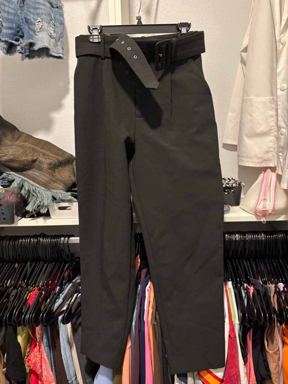 Zara black pants with belt